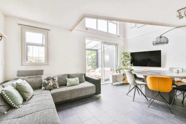 istock Design of combined living and dining area 1410185683