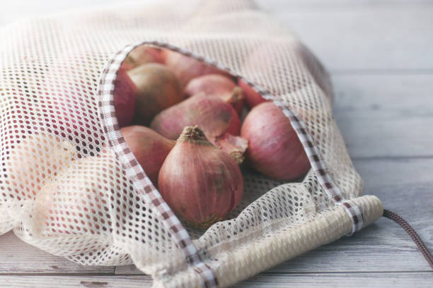 Onions tied together in a rope