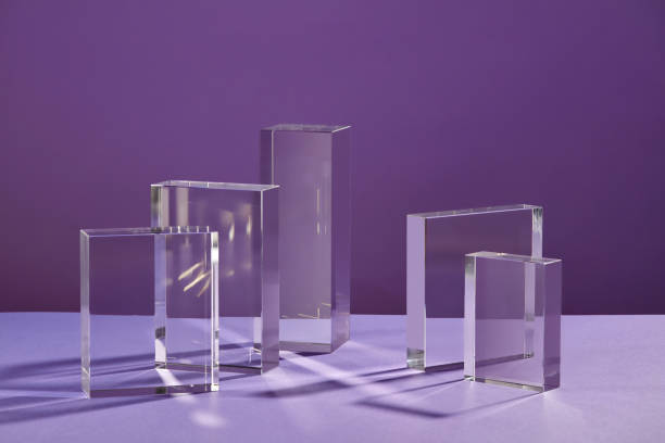 istock Transparent podium decorated in purple background , abstract content 1410202204