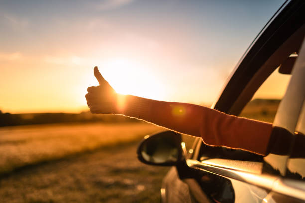 istock Young woman enjoying the sunset view. 1410205527