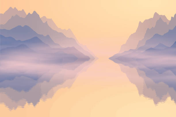 istock Dawn on the sea bay, fjord, reflection 1410208898
