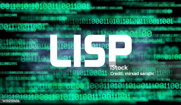 Word Lisp And Abstract Cyberspace With Binary Code On Dark Background ...