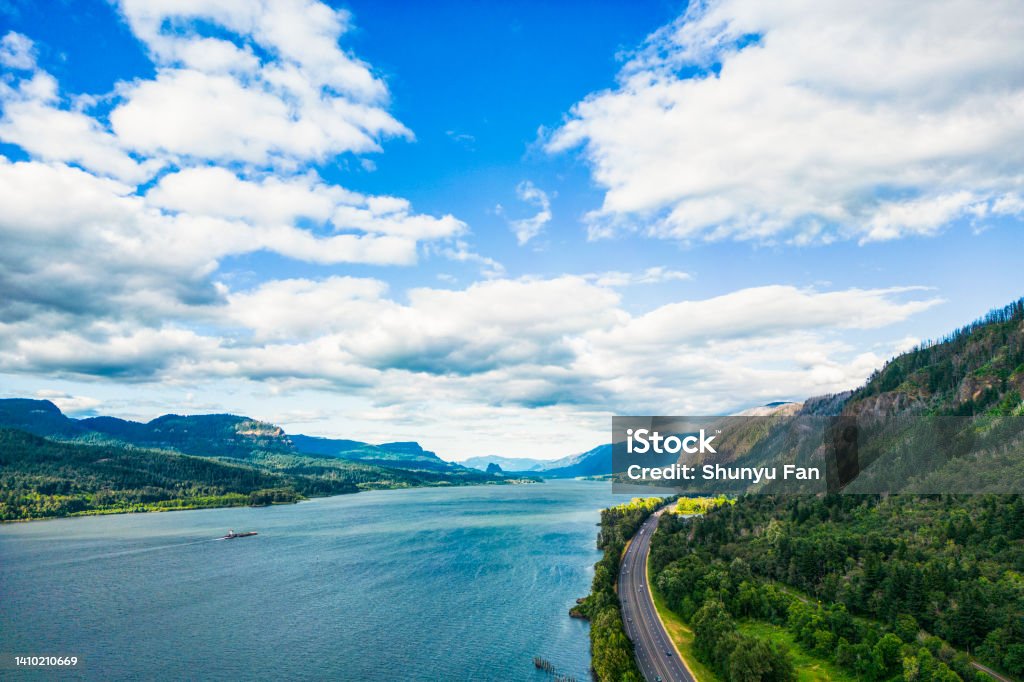 Columbia River Gorge Vancouver - Washington State Stock Photo