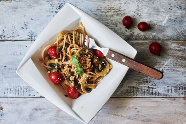 homemade wholegrain spaghetti
