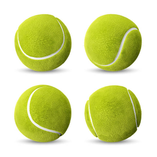 istock Tennis balls . Isolated . Embedded clipping paths . 3D rendering . 1410217894