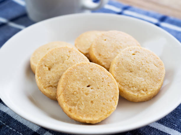 istock Butter cookies on white plate 1410224110