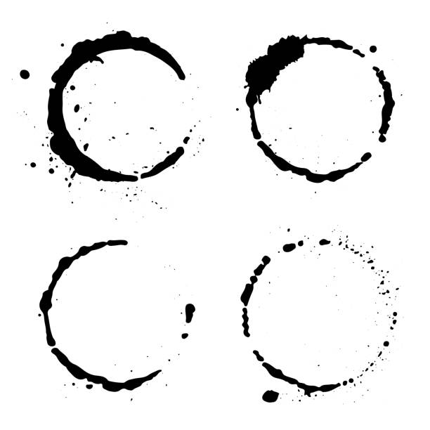 istock Grunge coffee stains. Ink, wine, water, paint or other liquid cup stains. Design element. Spray splashes collection. Abstract vector illustration. 1410226605