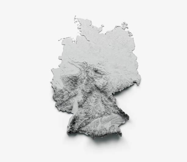 istock Germany Map Flag Shaded relief Color Height map on white Background 3d illustration 1410235411