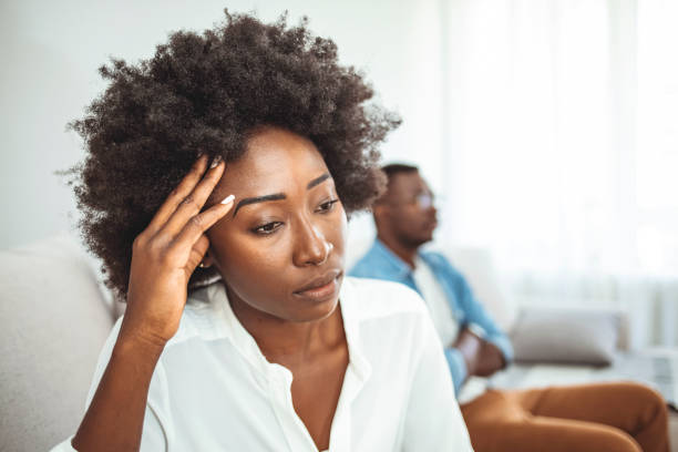 istock Unhappy young couple. 1410236121