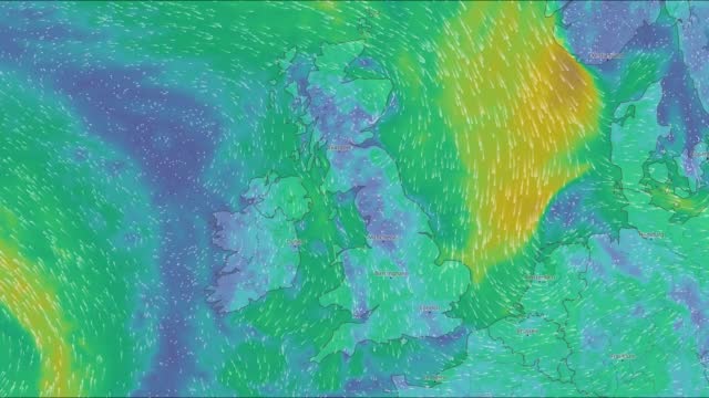 Wind currents in the UK area