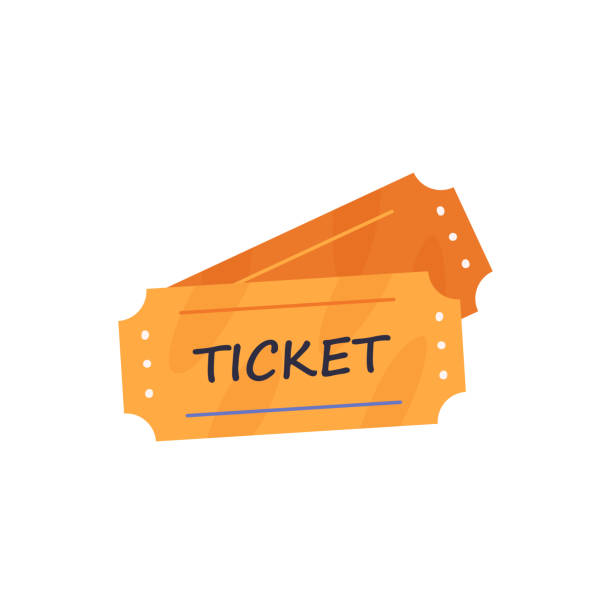 Colored movie tickets icon on isolated white background. Vector illustration vector art illustration