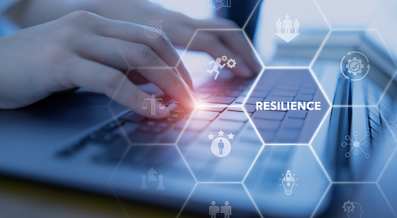 Resilience business for sustainable and inclusive growth concept. The ability to deal with adversity, continously adapt and accelerate disruptions, crises. Build resillience in organization concept.