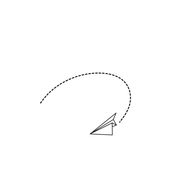 illustrations, cliparts, dessins animés et icônes de trajectoire de vol de l’avion en papier, chemin vers les affaires - dandelion freedom silhouette wind