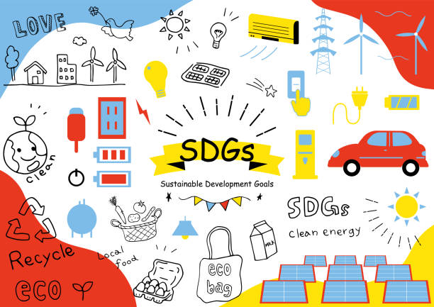 sdgsアイコンのセット図 - グリーン経済 イラスト点のイラスト素材�／クリップアート素材／マンガ素材／アイコン素材