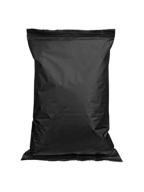 istock Black Packaging for food, chips, crackers, sweets, mockup for your design and advertising, an empty packaging form 1410238267