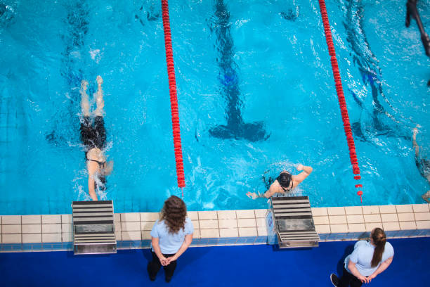 istock Swimming competition freestyle 1410243526
