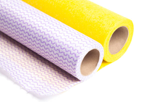 istock Kitchen towels bamboo roll isolated on a white background 1410245509