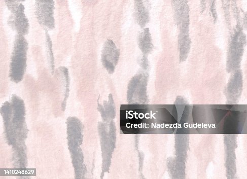 istock Watercolor abstract texture in pink and gray colors. Neutral decorative art background. Hand painted illustration. 1410248629