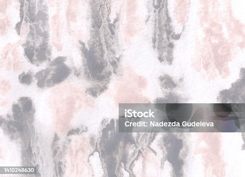 istock Watercolor abstract texture in pink and gray colors. Neutral decorative art background. Hand painted illustration. 1410248630
