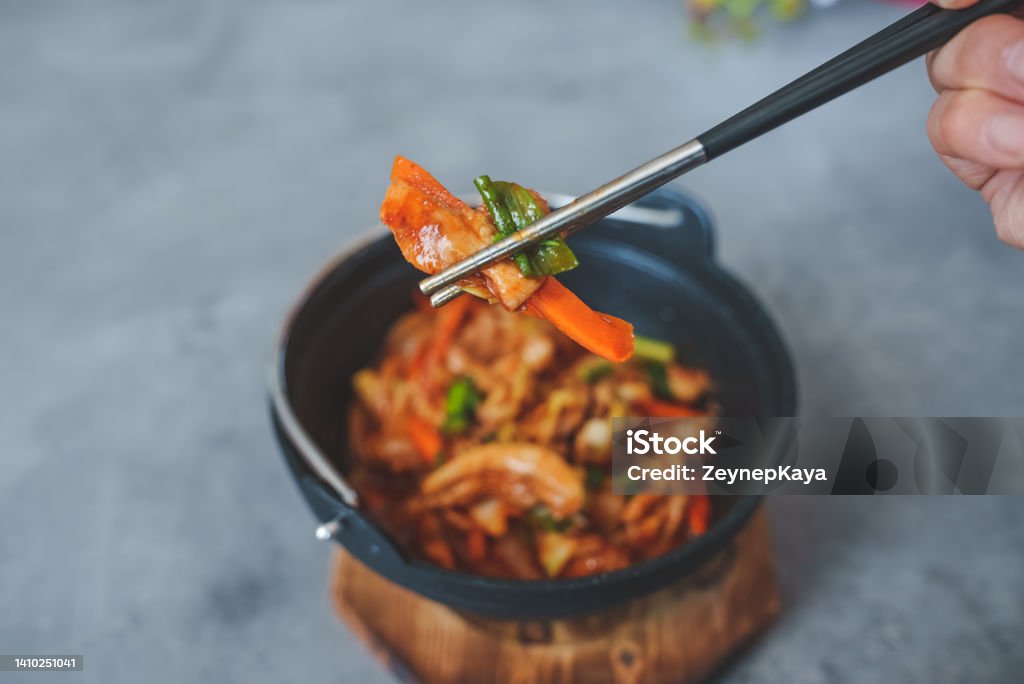 Kimchee , Traditional Korean Dish Bi Bim Bap Stock Photo