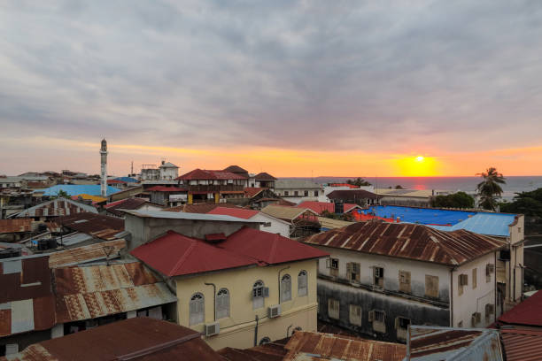 stone yown zanzibar rooftop sunset horizon
