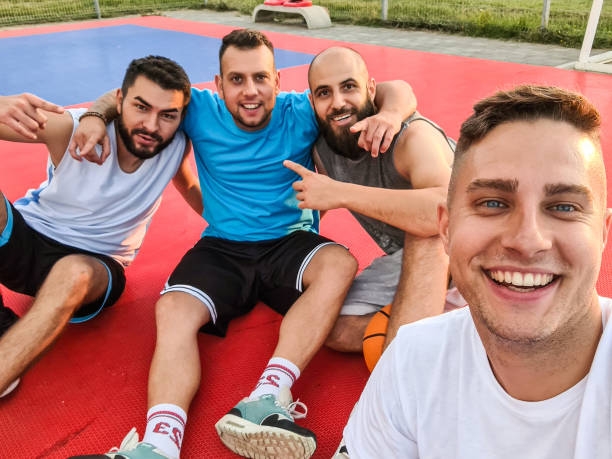 istock Young Men Taking A Selfie After A Basketball Game 1410254988