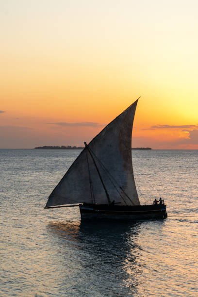 istock heavy powerful african dhow sailing on the evening tide 1410255961