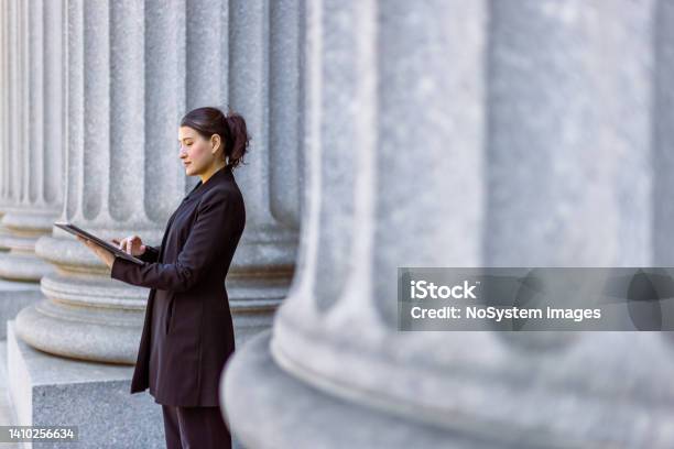Female Lawyer Stock Photo - Download Image Now - Government, Technology, Legal System