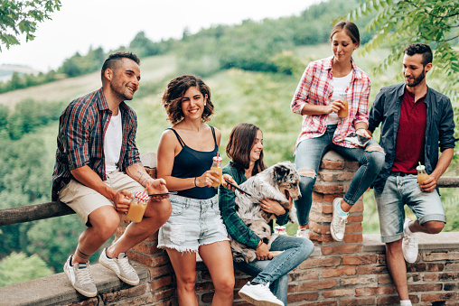 friend talking together outdoor