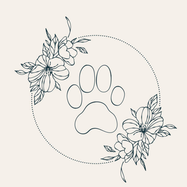 Ilustración de Concepto De Amor Animal Huella De Pata En Flores Logotipo De Dibujo Lineal Minimalista Icono Para Tiendas Veterinarias Decoraciones Para Animales y más Vectores Libres de Derechos de Abstracto - Ilustración de Concepto De Amor Animal Huella De Pata En Flores Logotipo De Dibujo Lineal Minimalista Icono Para Tiendas Veterinarias Decoraciones Para Animales y más Vectores Libres de Derechos de Abstracto -