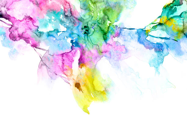 istock Abstract floral background. Watercolor colorful splash. Bright wedding invitation template. Floral greeting card. Hand drawn background. Birthday postcard. Multicolor frame. 1410265956