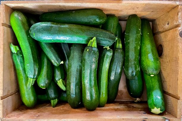istock Zucchini in a Wooden Crate 1410277121