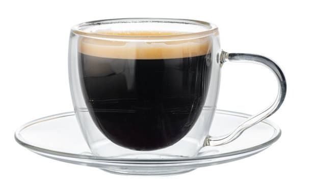 istock Glass cup of espresso coffee isolated on white 1410285696