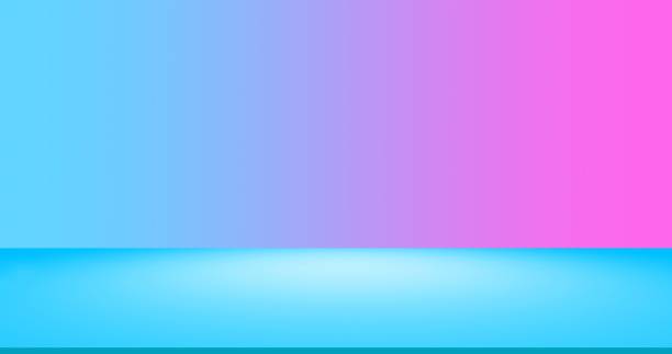 istock Pink blue background, mockup of room background 1410288063