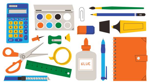 istock Set of stationery items on white background. 1410289282