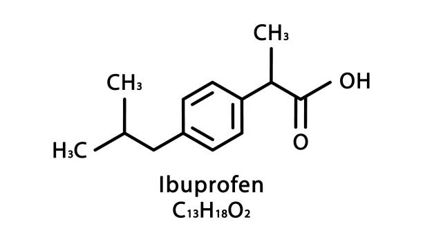 Ibuprofen Molecular Structure Ibuprofen Skeletal Chemical Formula Chemical Molecular Formula Vector Illustration-vektorgrafik och fler bilder på Antiinflammatorisk - iStock