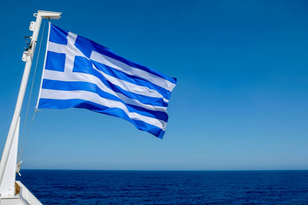 istock The Greek national Flag 1410290449