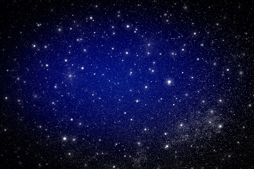 Computer drawn space starlight on a dark blue background