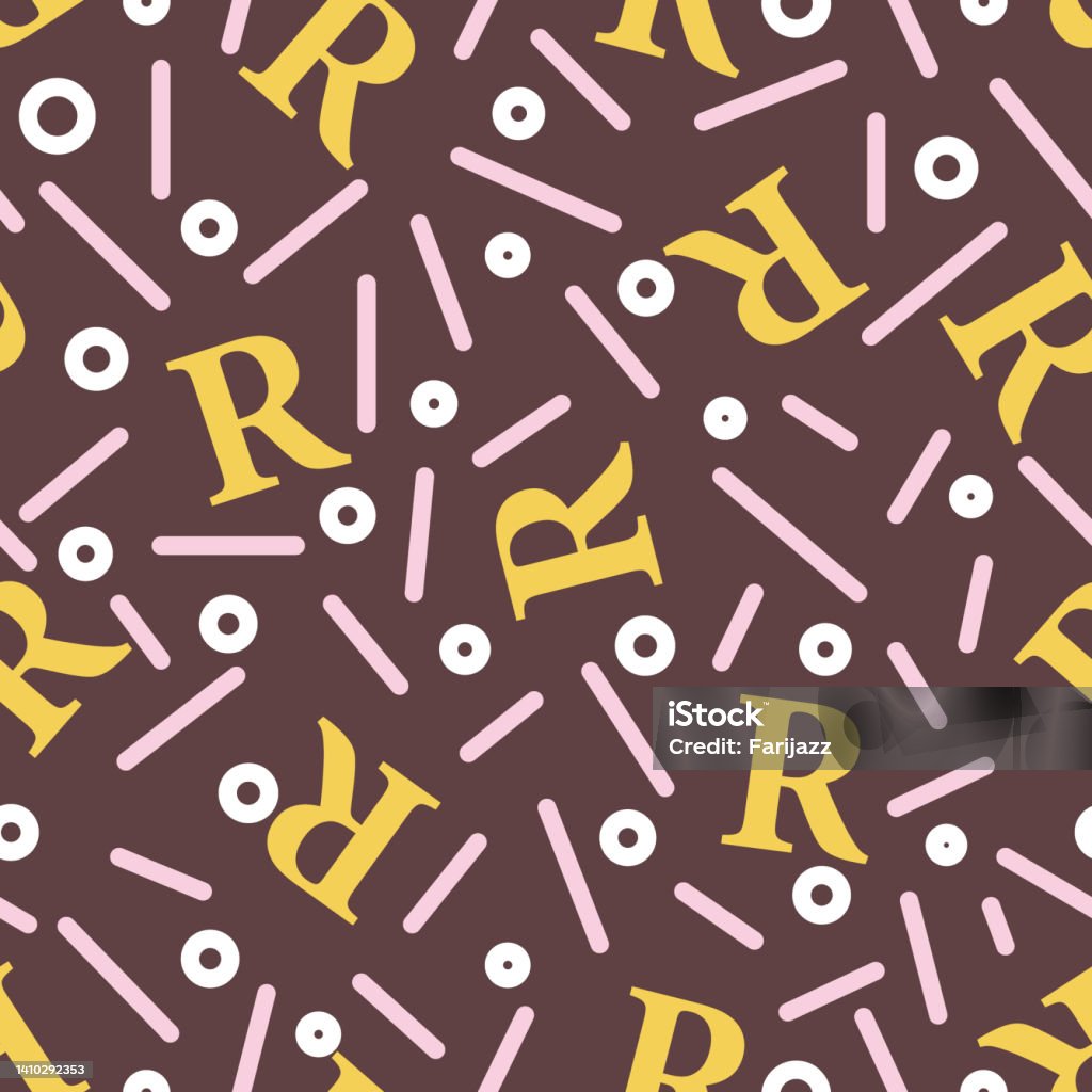 Alphabet R Letter Vector Seamless Pattern Stock Illustration - Download ...