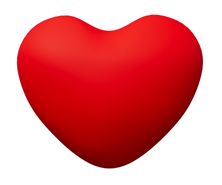 minimal 3d illustration of beautiful Red love heart