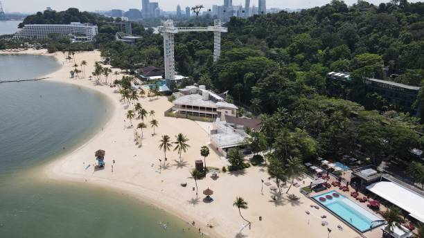 Sunbathing on Siloso Beach