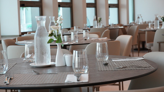 Interior design of a hotel dining restaurant