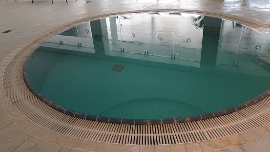 Spa swimming pool. Indoor pool spa with mineral salty water in hotel at the Dead Sea resort