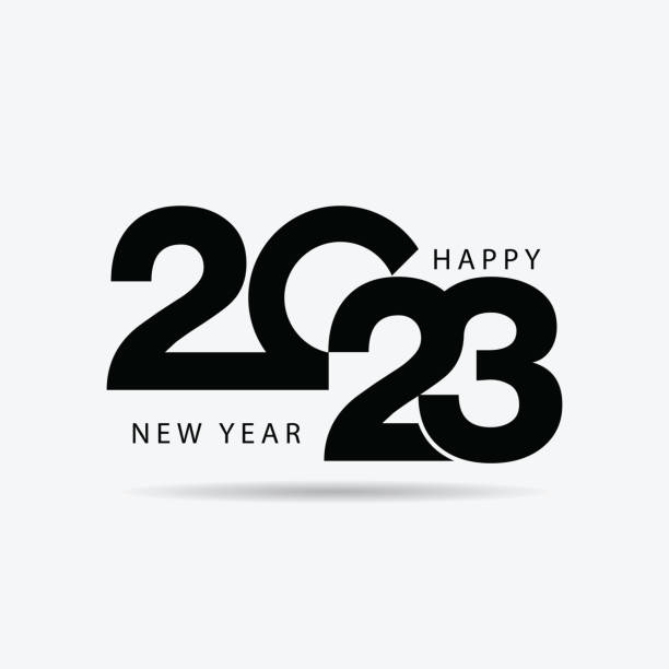 ilustrações de stock, clip art, desenhos animados e ícones de happy new year 2023 text design. for brochure design template, card, banner. vector illustration. isolated on white background. - 55%