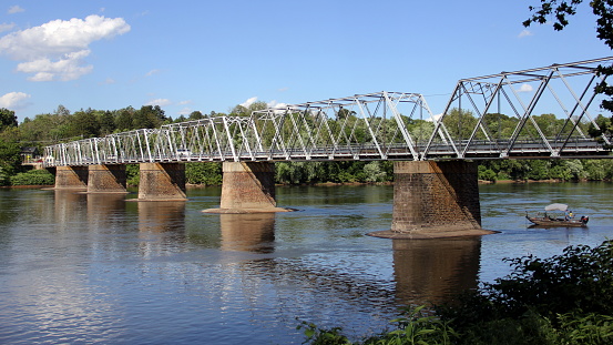 Washington Crossing Bridge, built in 1904, over the Delaware River, view from PA to NJ, Washington Crossing, PA, USA