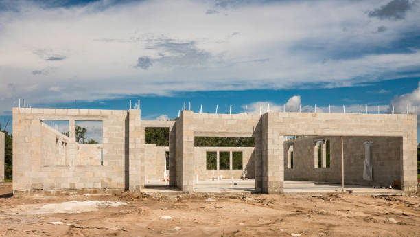 istock Concrete shell of house under construction in Florida 1410312413