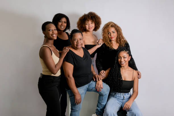 istock Beautiful Latin American black women on a white background 1410314111
