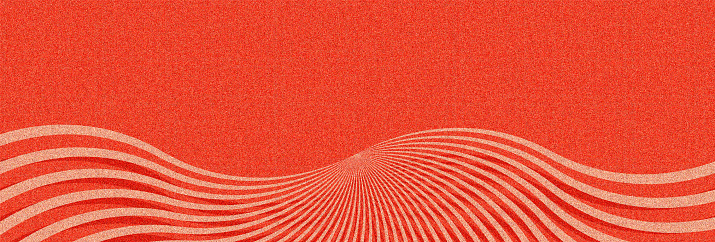 Abstract modern orange background with coral wave line. Luxury long backdrop. Geometric digital screen. Poster, banner. wallpaper. Presentation card. Copy space. Cover design. Grange texture. Pop art.