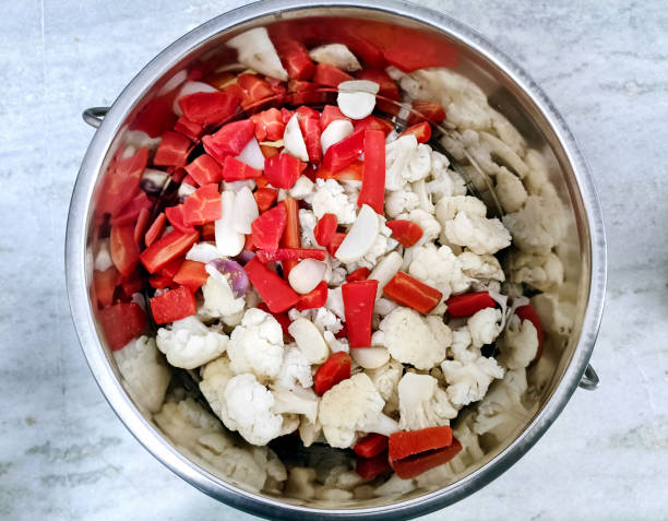 istock Closup view of chopped mix vegetables for pickles 1410321839