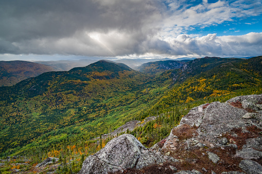 Shenandoah National Park, Virginia, USA - October 2, 2020: Panoramic view of Shenandoah National Park in Virginia, USA.